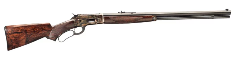 Taylors and Company 1886 Far West .45-70 lever-action rifle with blued octagonal barrel and walnut stock