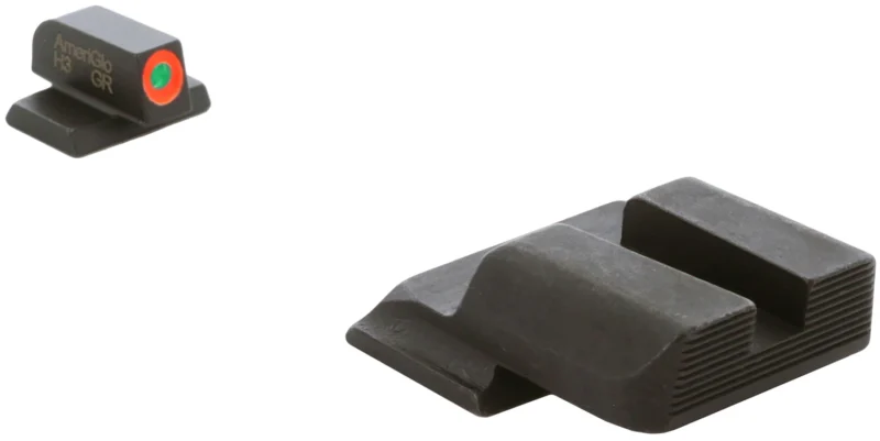 AmeriGlo SW433B Hackathorn tritium front and black serrated rear sights for S&W M&P