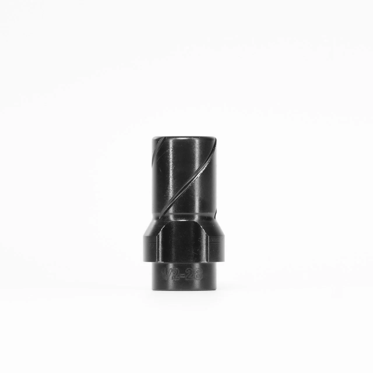 HUXWRX HUX 3-lug muzzle device in black finish with M13.5x1 LH thread