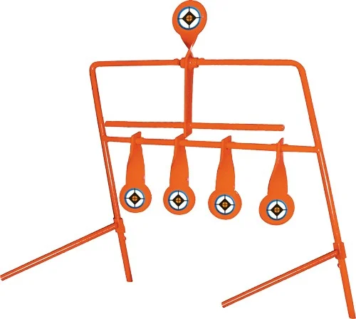 Do All Outdoors .22 Cal Jr. Auto Reset Target with four lower reactive targets and one reset target