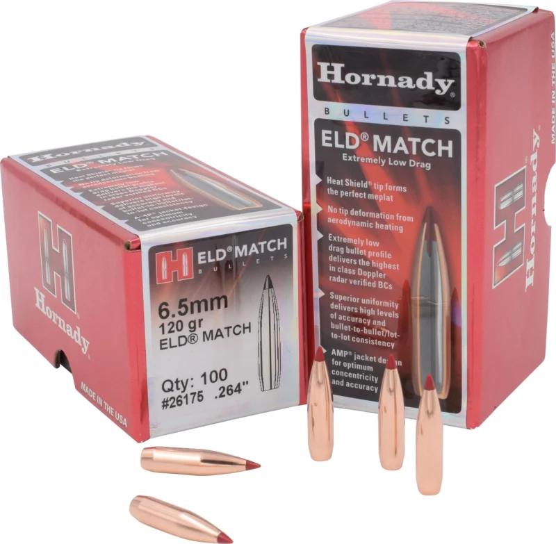 Hornady ELD Match 6.5mm .264 120gr bullets 100-count box