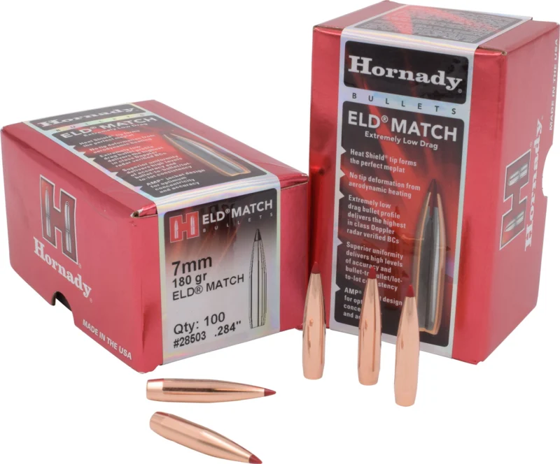 Hornady ELD Match 7mm .284 180 gr bullets 100 count box