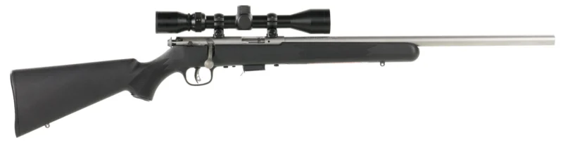 Savage 93 FVSS XP .22 WMR 21 in heavy stainless barrel rifle with matte black synthetic stock