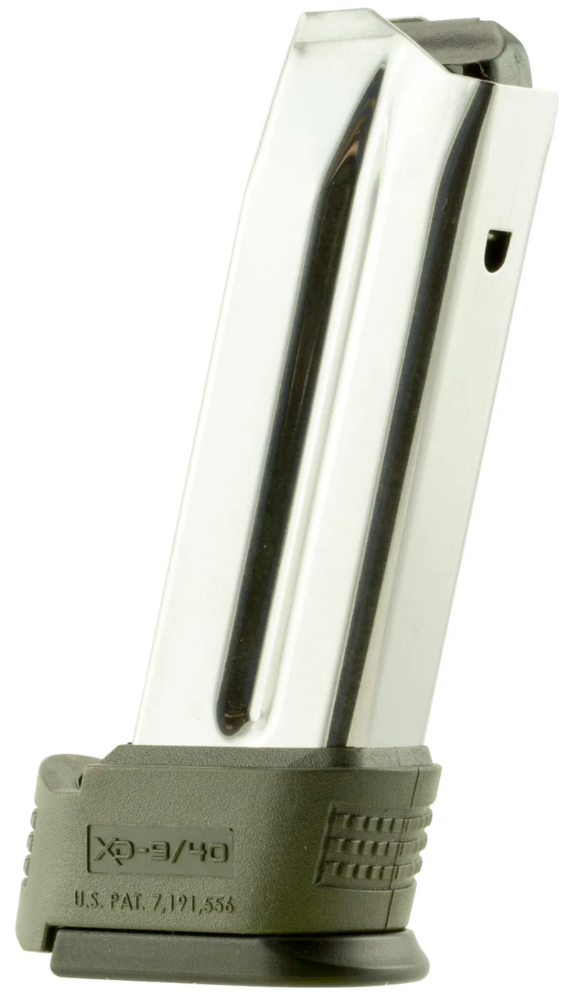 Springfield Armory XD Subcompact 10rd 9mm stainless steel magazine with OD green sleeve