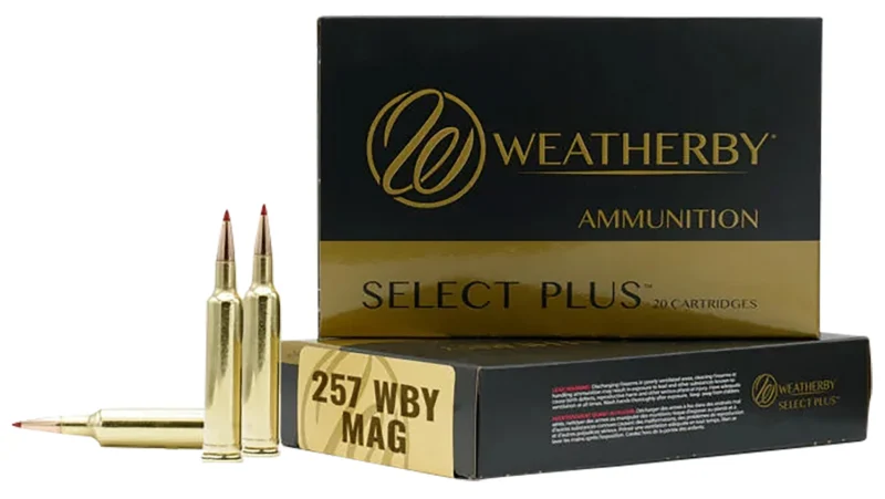 Weatherby Select Plus .257 Weatherby Magnum 100 gr Barnes Tipped TSX ammo box, 20 rounds