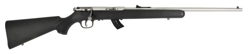 Savage Mark II FSS .22 LR bolt-action rifle with stainless barrel and black synthetic stock