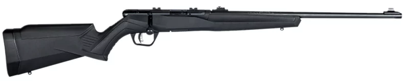 Savage B22 F .22 LR bolt-action rifle with 21in button-rifled barrel and black synthetic stock
