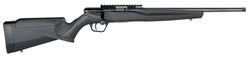 Savage B22 FV-SR .22 LR bolt-action rifle with 16.25 in threaded barrel and black synthetic stock