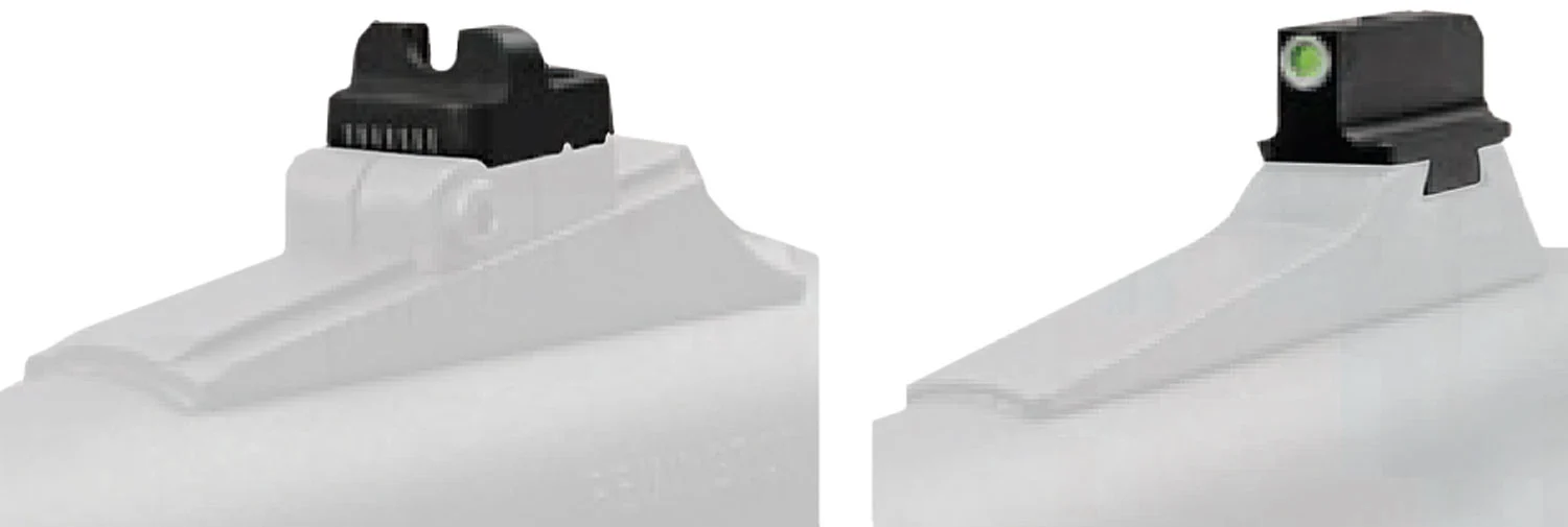 Truglo Tritium Pro night sights front white outline rear green for FNH FNP-9 FNX-9 FNS-9, black nitride finish