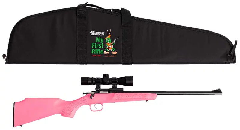 Keystone Crickett Gen 2 .22 LR youth rifle pink synthetic with scope and soft case