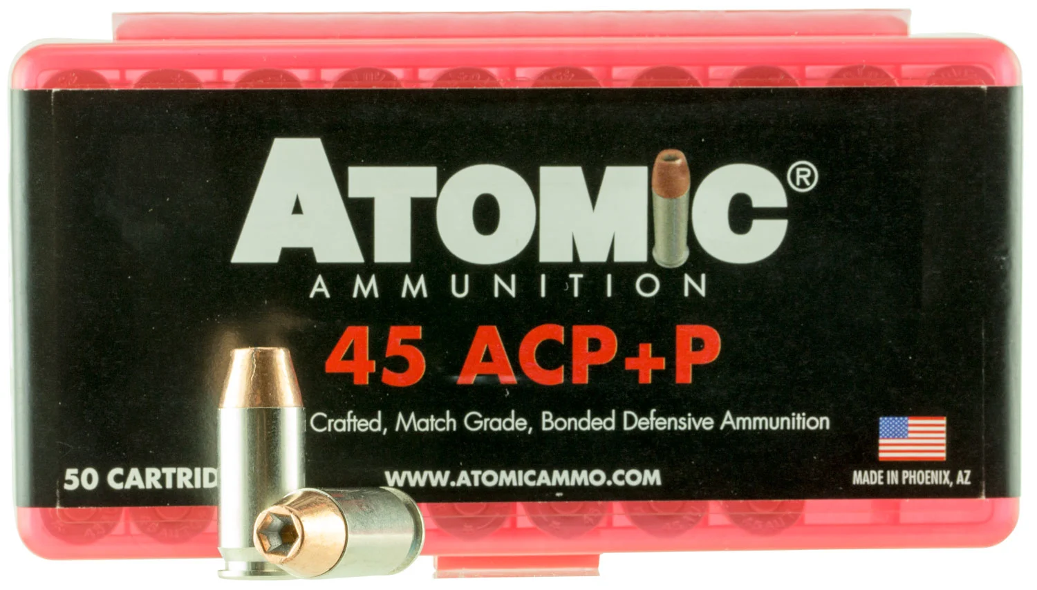 Atomic Ammunition 45 ACP +P 185gr Bonded Match Hollow Point 50 round box