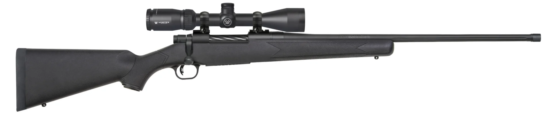 Mossberg Patriot 6.5 PRC 24in bolt-action rifle with Vortex Crossfire II 3-9x40 scope and black synthetic stock