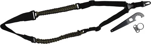 TOC Tactical Paracord Single-Point Sling with adapter and wrench, black
