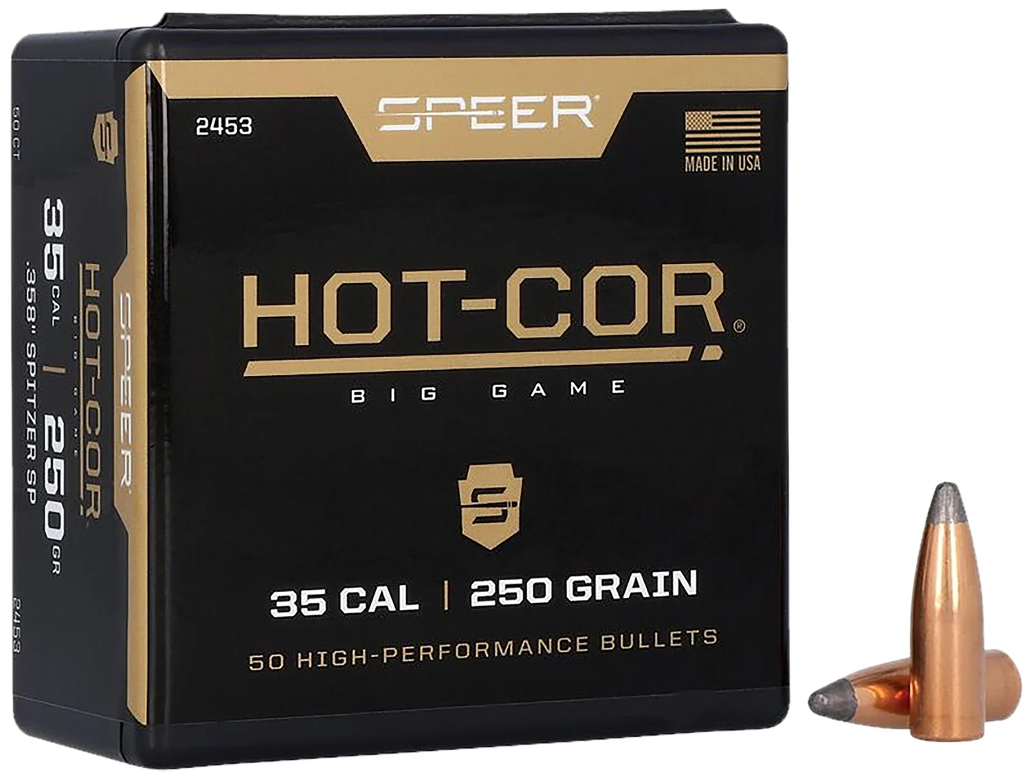 Speer Hot-Cor 250 gr .358 Spitzer Soft Point rifle bullets, 50 count