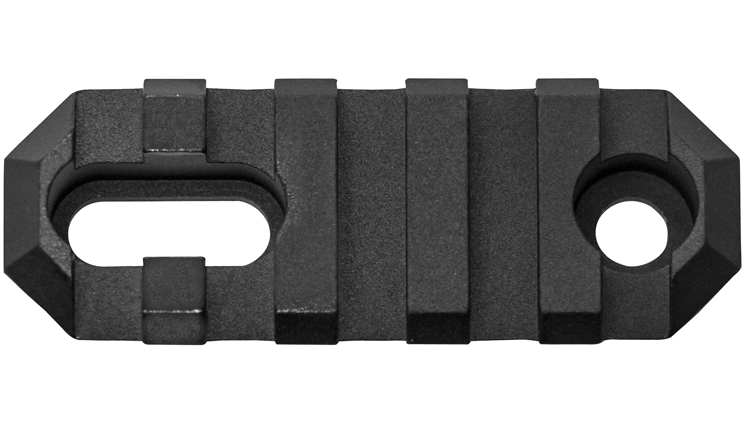 GrovTec 2.2 Inch 5 Slot Picatinny rail section, black hardcoat anodized