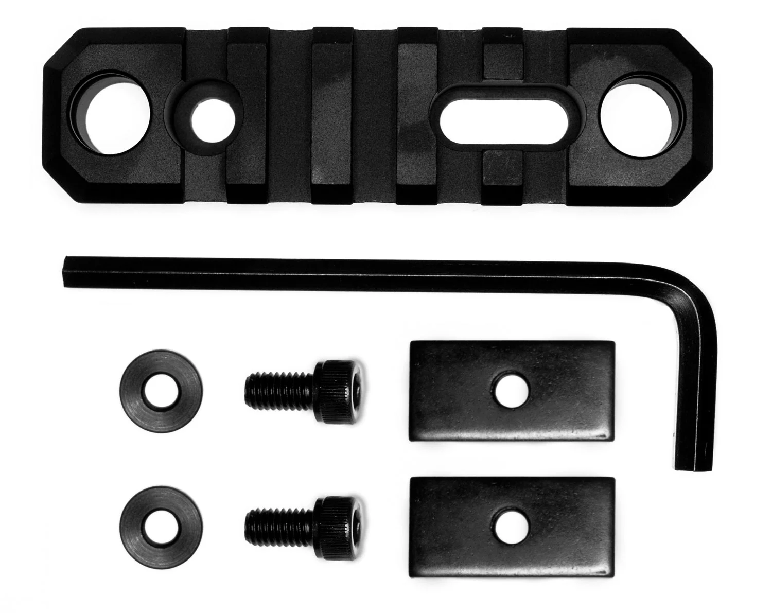 GrovTec 3.1 inch 5-slot Picatinny rail push button base, black anodized