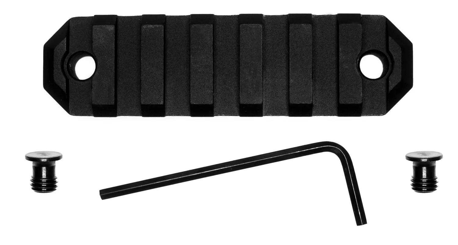 GrovTec 3-inch 7-slot KeyMod Picatinny rail section, black anodized