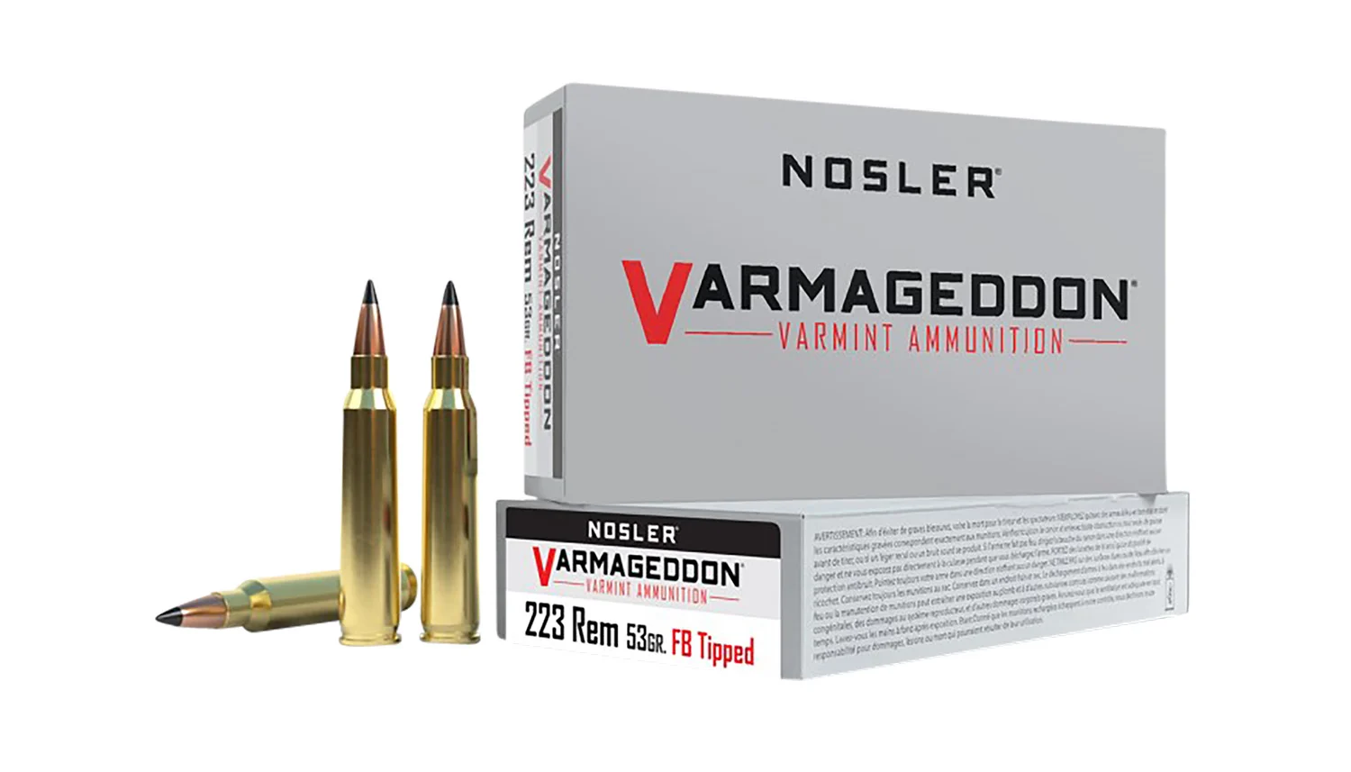 Nosler Varmageddon .223 Rem 53 gr FBT 20-round box ammunition