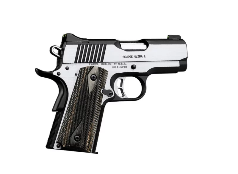 Kimber Eclipse Ultra II .45 ACP 3in two-tone 1911 pistol with laminated gray/black grips