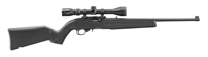 Ruger 10/22 .22 LR 18.5-inch carbine with black polymer stock and Viridian EON 3-9x40 scope