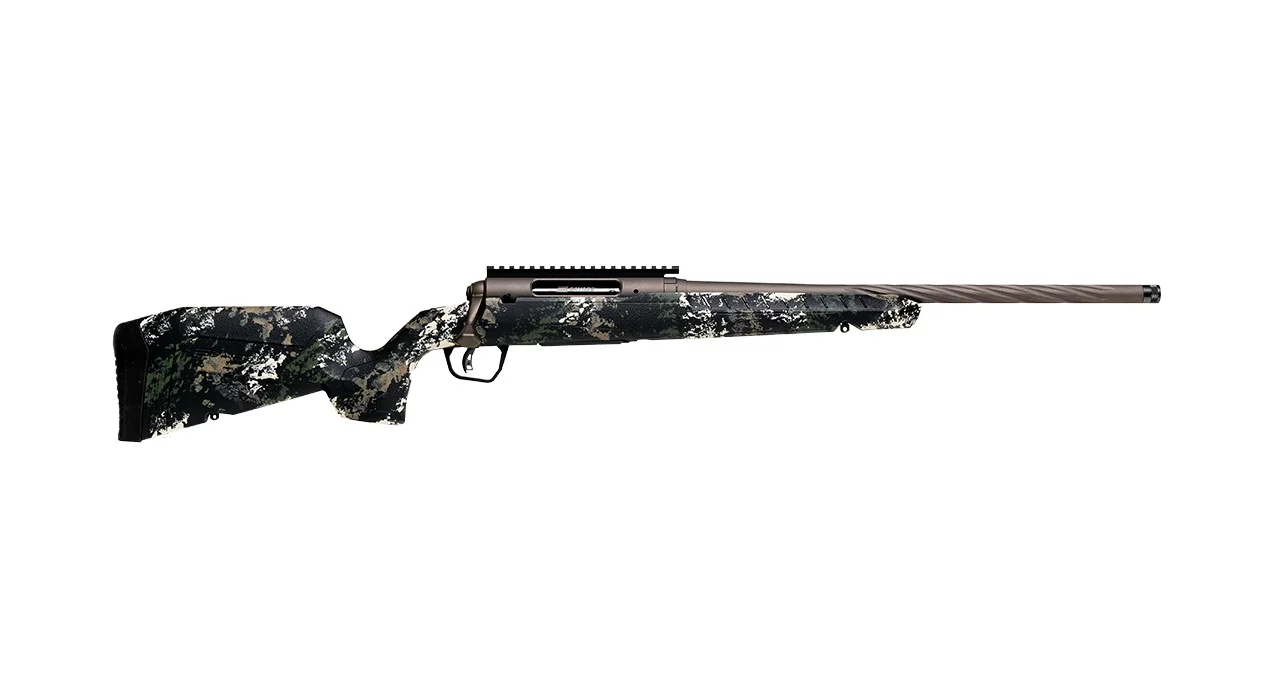 Savage Axis 2 Pro Compact 6.5 Creedmoor 20 inch Forest SP Camo rifle side view