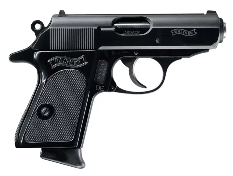 Walther PPK .380 ACP 3.3-inch blued pistol with black polymer grips