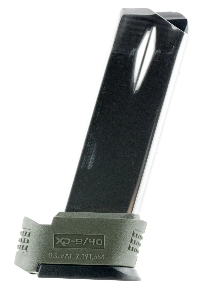 Springfield Armory XD Subcompact .40 S&W 12-round extended stainless magazine with OD green sleeve