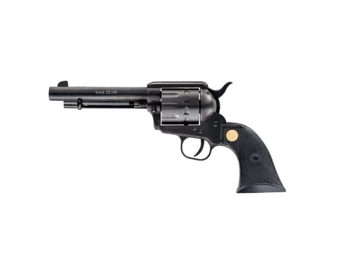 Chiappa Firearms 1873 SAA .22 LR revolver with 5.5 inch barrel, blued finish and black grips