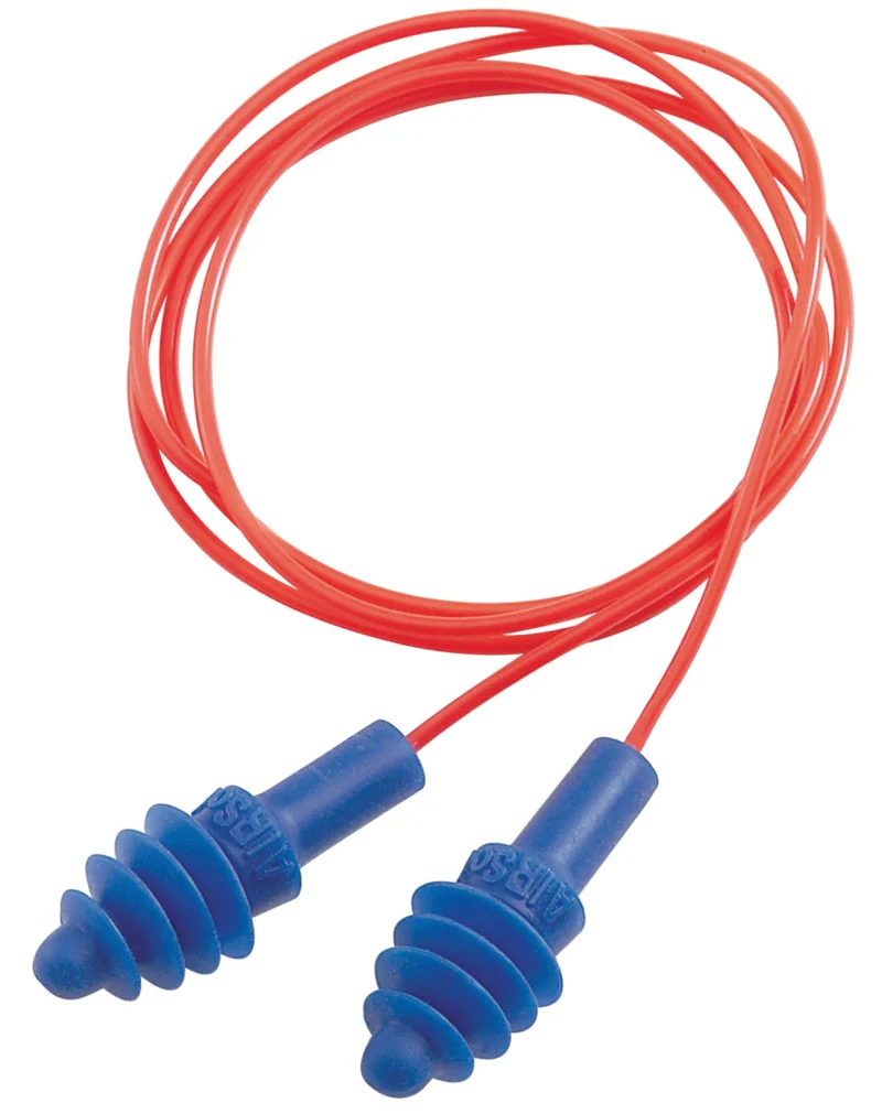 Howard Leight AirSoft corded foam ear plugs 2 pair blue black NRR 27 with carrying case