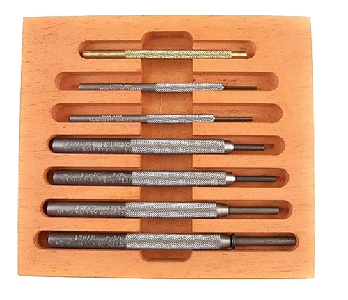 Lyman Gunsmith's Punch Set 7-piece steel punches with brass drift punch