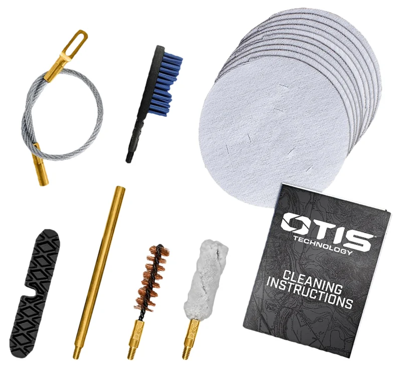 Otis Patriot Series 9mm pistol cleaning kit in yellow molded case, 15-piece