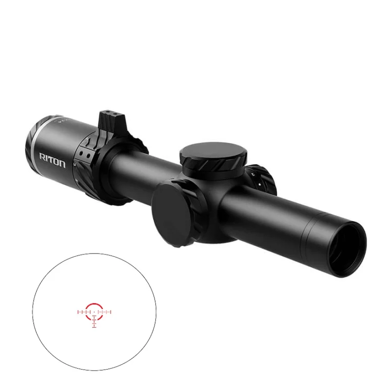 Riton 3 Tactix 1-8x24 30mm illuminated OT reticle rifle scope, black