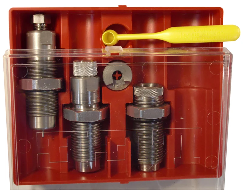 Lee Precision Pacesetter 3-Die Set .223 Remington with red plastic storage case