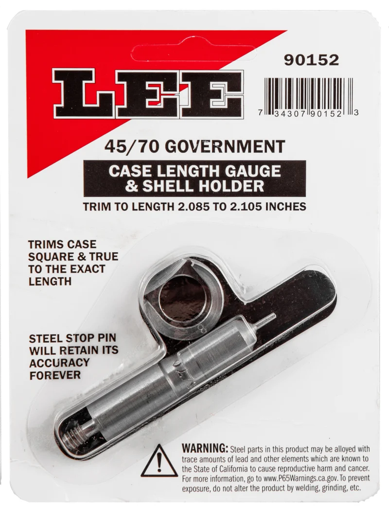 Lee .45-70 Government case length gauge and shell holder, steel
