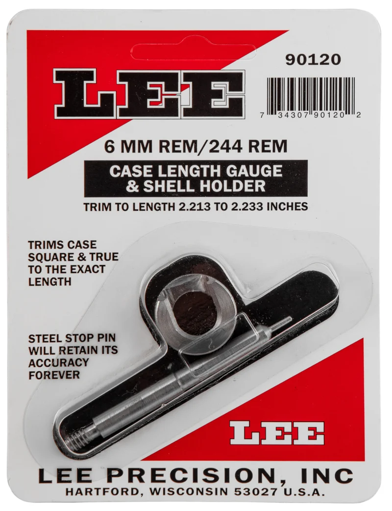 Lee Precision 90120 Case Length Gauge and Shell Holder for 6mm Rem