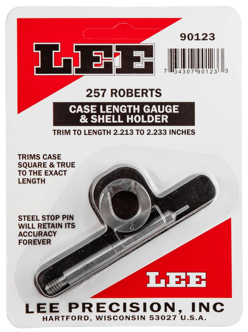 Lee Case Length Gage and Shell Holder .257 Roberts steel gauge and shell holder