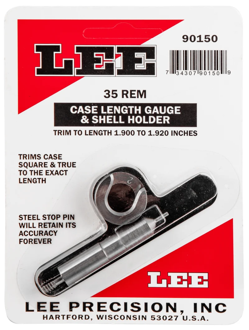 Lee Case Length Gauge and Shell Holder for .35 Remington, hardened steel