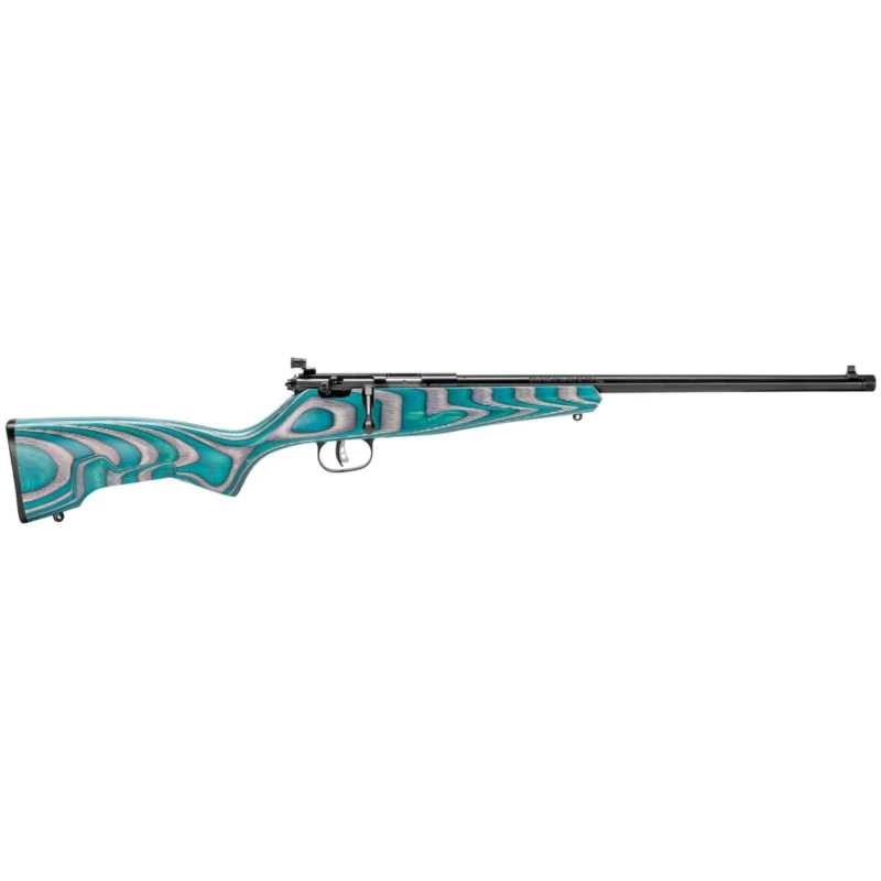 Savage Rascal Minimalist .22 LR youth rifle Teal/Gray laminate stock threaded muzzle