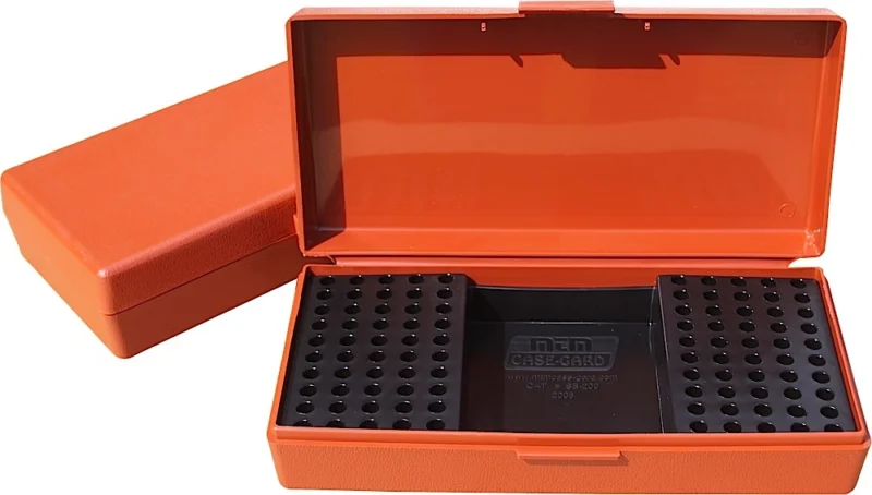 MTM Case-Gard SB-200 flip-top ammo box, red polypropylene, Snap-lok latch