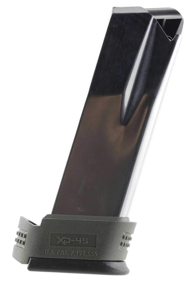 Springfield Armory XD Compact 13-round .45 ACP stainless steel magazine with OD green sleeve