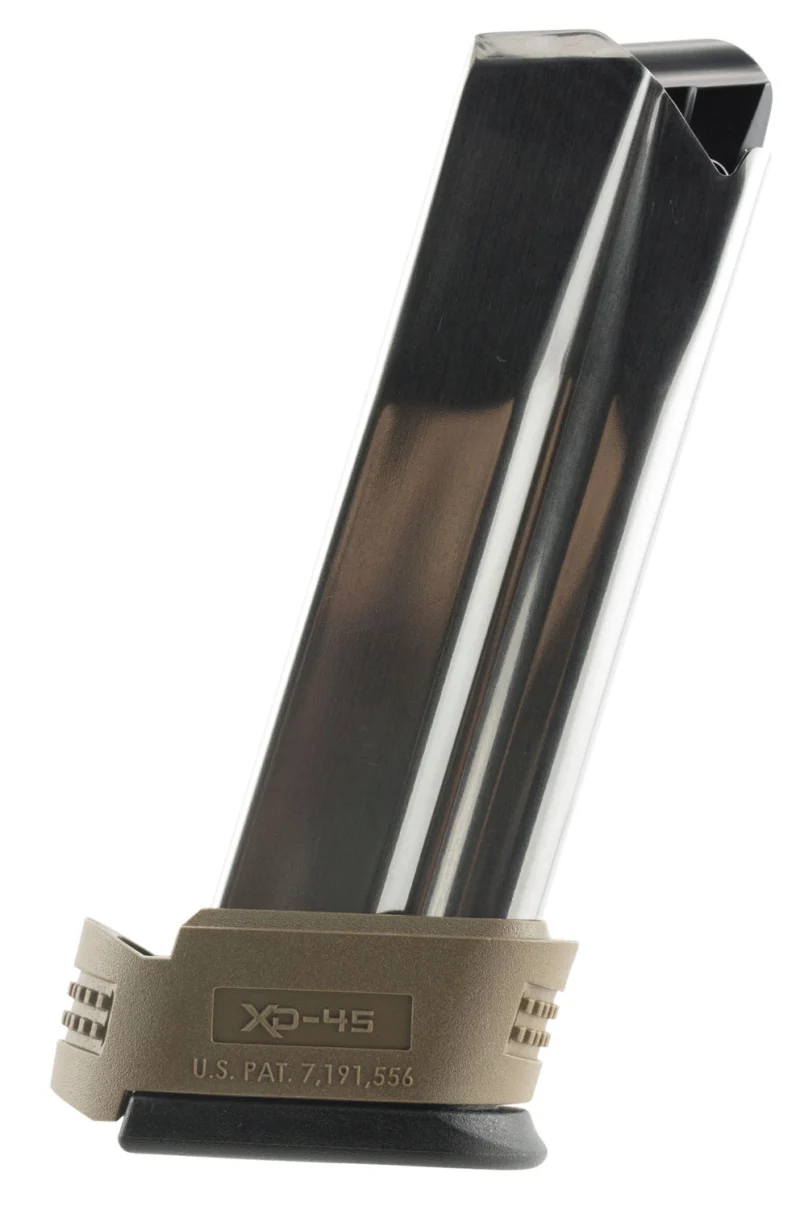 Springfield Armory XD Compact 10rd .45 ACP stainless steel magazine with FDE sleeve
