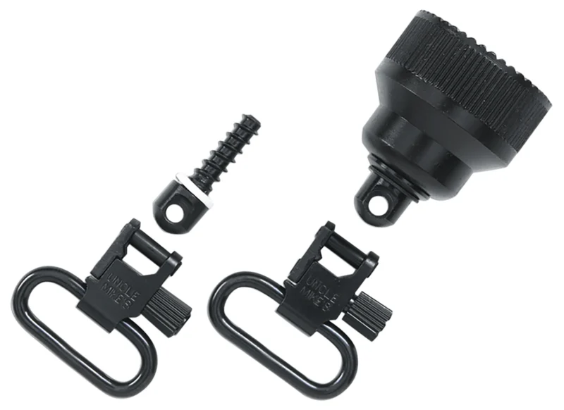 Uncle Mike's QD mag cap swivel set for Remington 870 20 gauge, blued steel, includes two 1in swivels