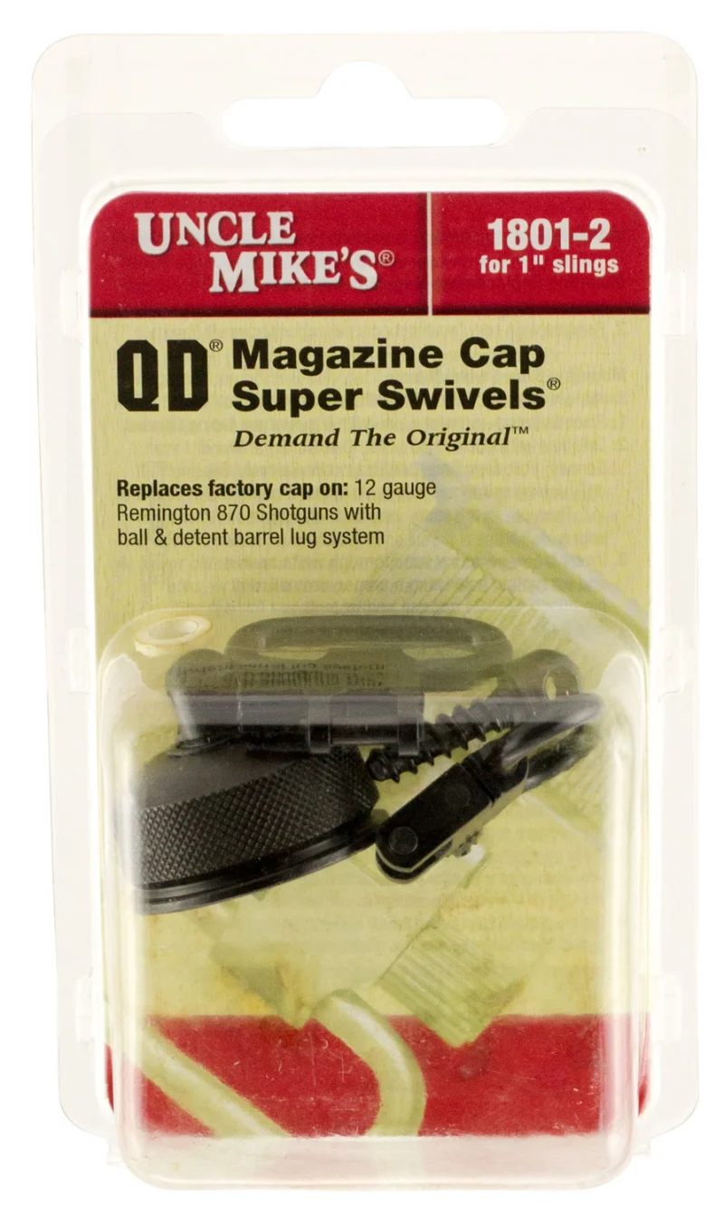 Uncle Mike's QD mag cap swivel set for Remington 870 12 gauge, blued, 1 inch loop