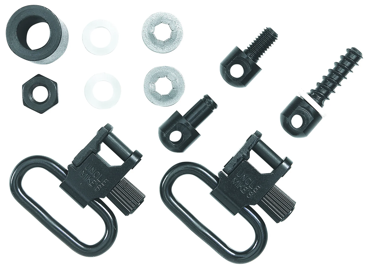 Uncle Mike's 12312 QD Super Swivel set, blued steel, 1-inch loop