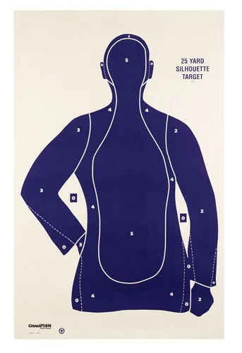 Champion B21-E Police Silhouette target pack - 100 paper targets blue silhouette