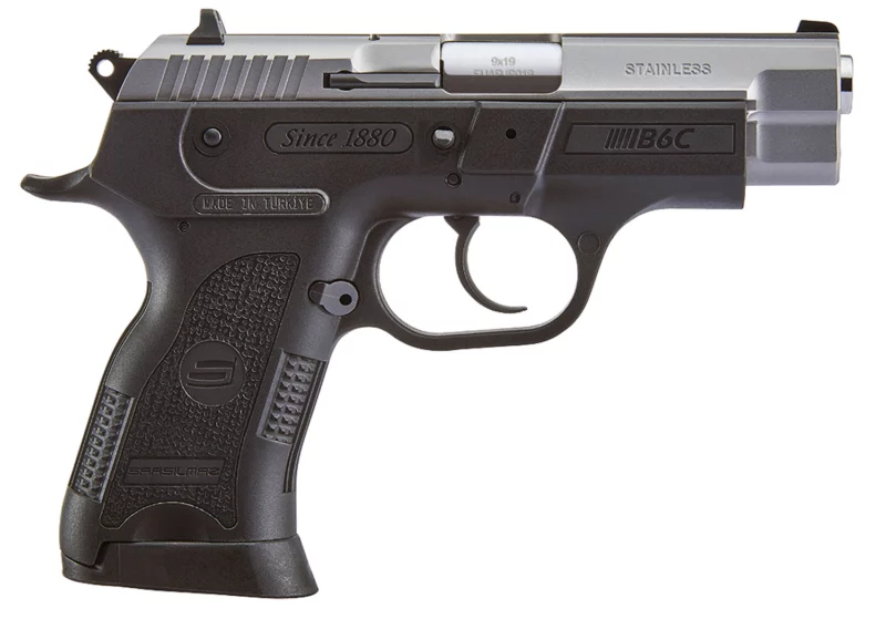 SAR Arms SARSILMAZ B6C compact 9mm stainless slide pistol with 3.8 inch barrel