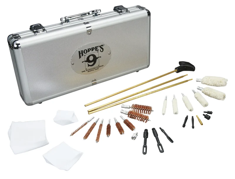 Hoppes UAC102 Deluxe 31-piece gun cleaning kit in aluminum case