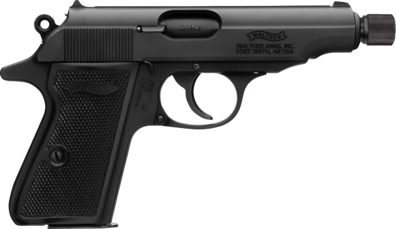 Walther PP SD .32 Auto (ACP) 3.9in threaded barrel black pistol