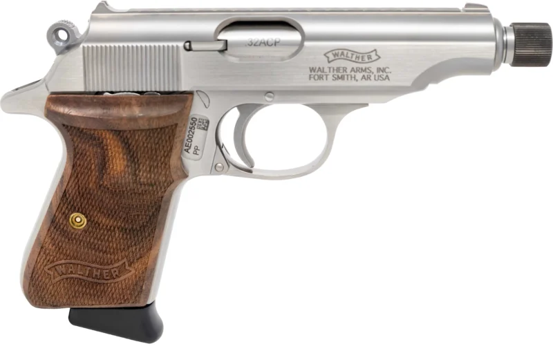 Walther Arms WAI PP 32AP stainless semi-automatic handgun 8-round