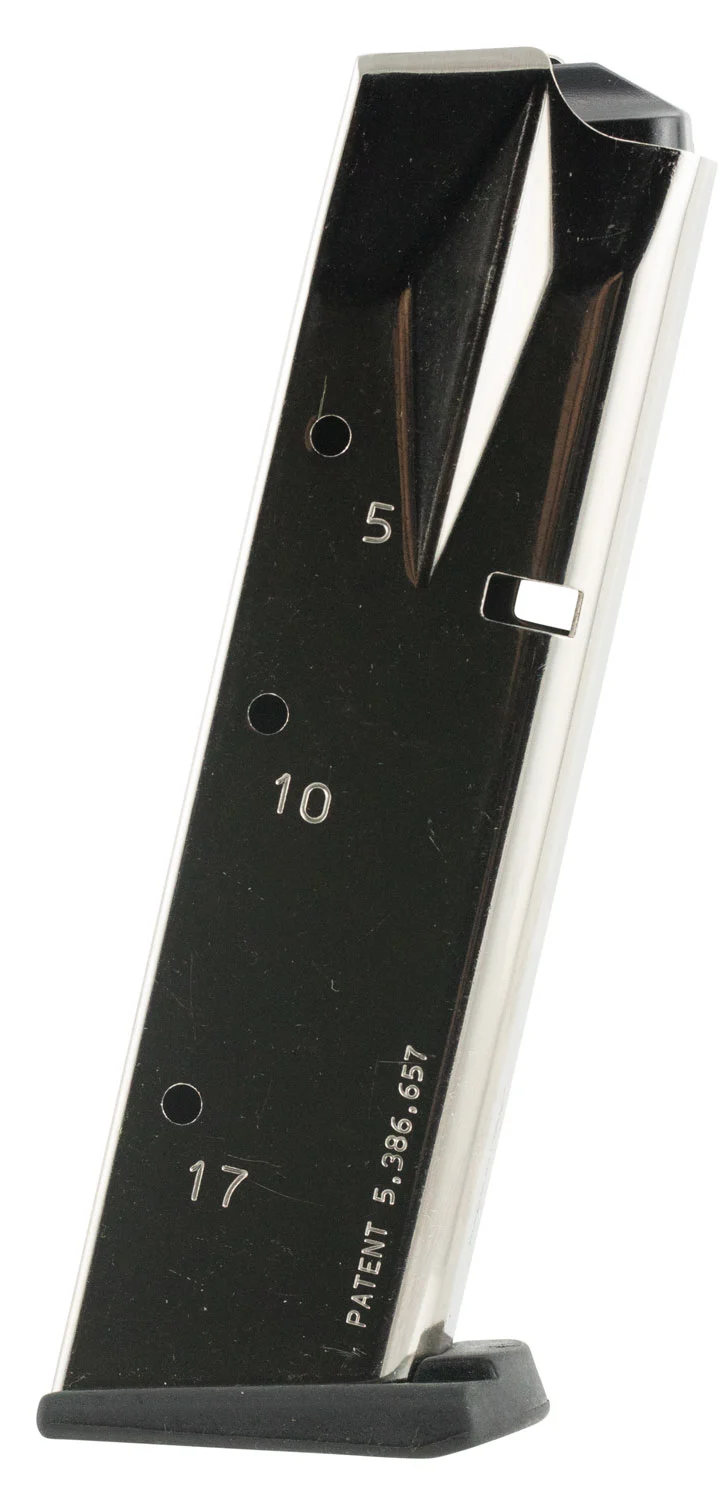 Mec-Gar MGSW5917N 17rd 9mm nickel magazine for S&W 5900 Series/910/915/659